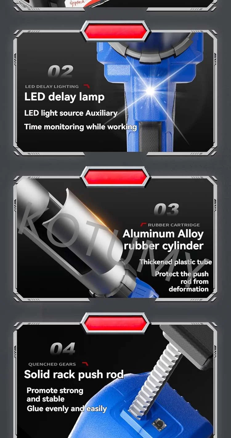 Electric Glue Gun Glass Glue Structure Glue Gun Soft And Hard Dual-Use Glue Breaking Glue Gun Automatic Retraction Glue Gun