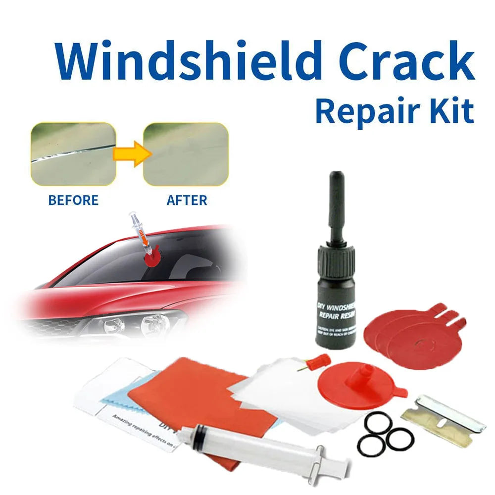 Windshield Repair Kit Cracked Glass Repair Fluid Quick Fix DIY Tool Auto Glass Windshield Window Crack Scratch Repair Kit