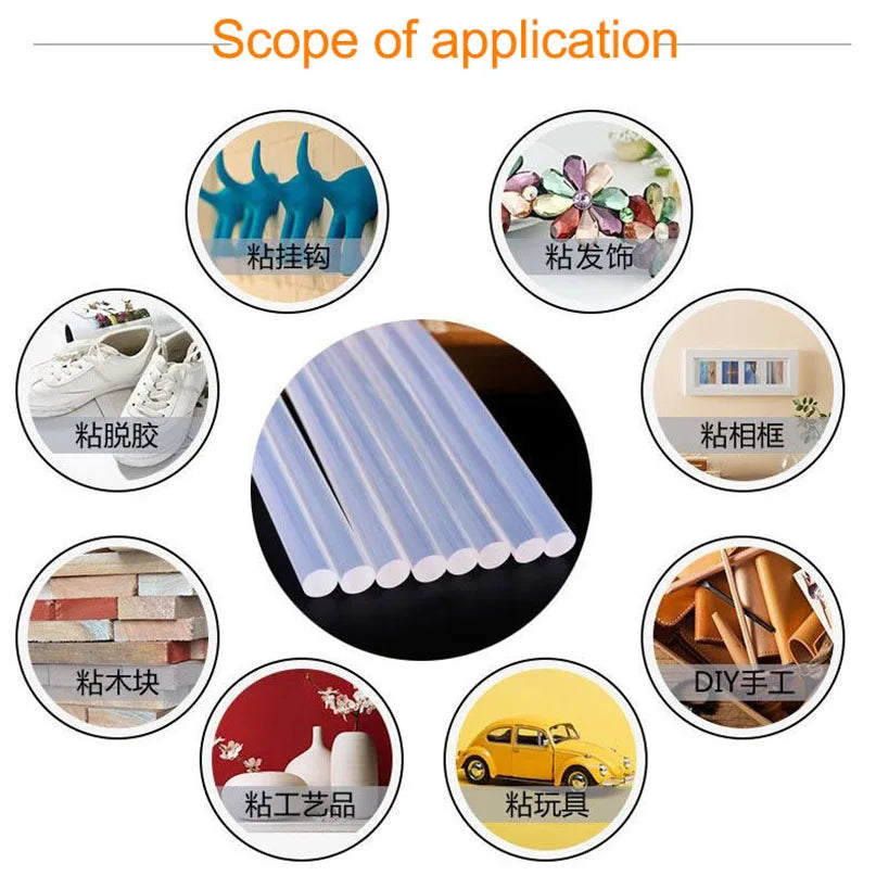 20Pcs industrial hot glue gun sticks 7/11MM Suitablefor DIY small craft and quick repairs in home and office.