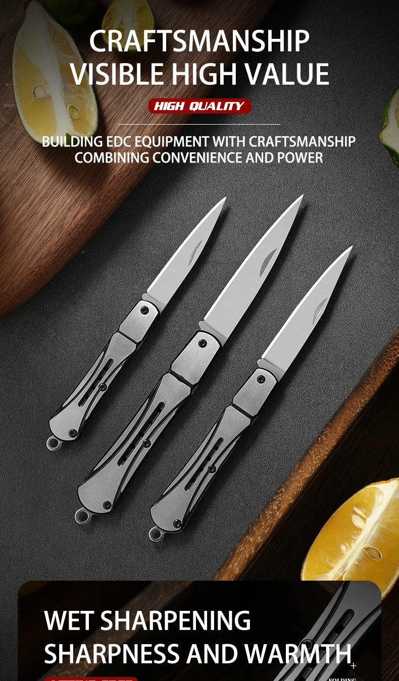 Outdoor knife hunting knives camping high quality profesional self-defense  multifunctional portable switch blade fruit knife