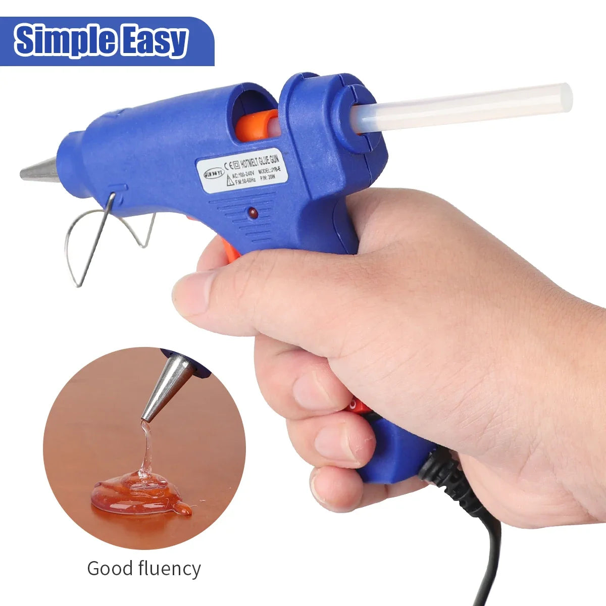20W Hot Melt Glue Gun DIY Mini Household Industrial Guns Heat Temperature Thermo EU Electric Repair Tool Use 7mm Glue Sticks
