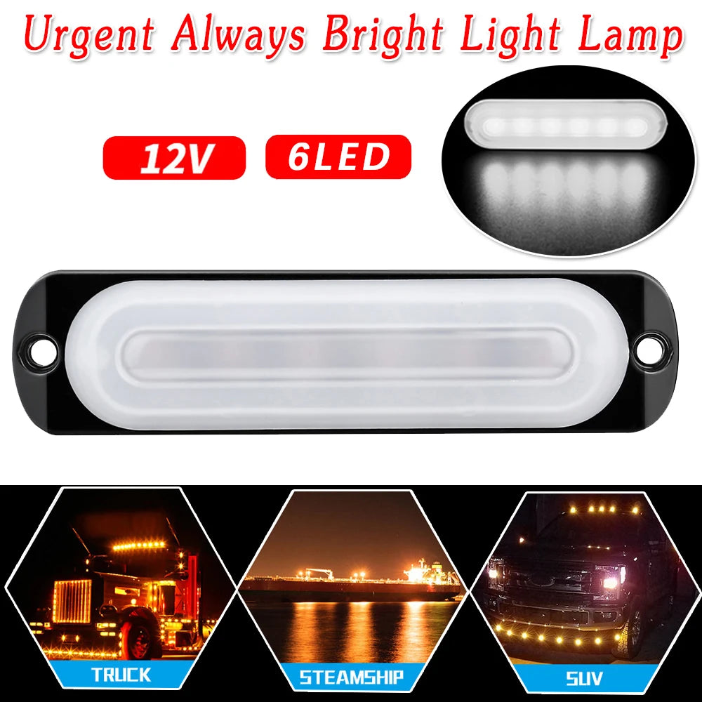 Useful Accessories New Car Light 12V 6 LED Truck 15000K W/ Protective Pad White Anti-collision Fog Lamp Off-Road