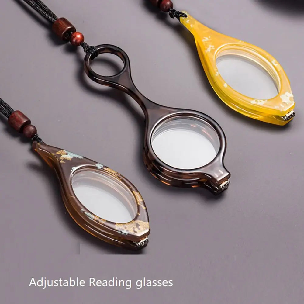 Adjustable Folding Hanging Neck Presbyopia Glasses Men Women Full Frame Permanent Portable Reading Glasses