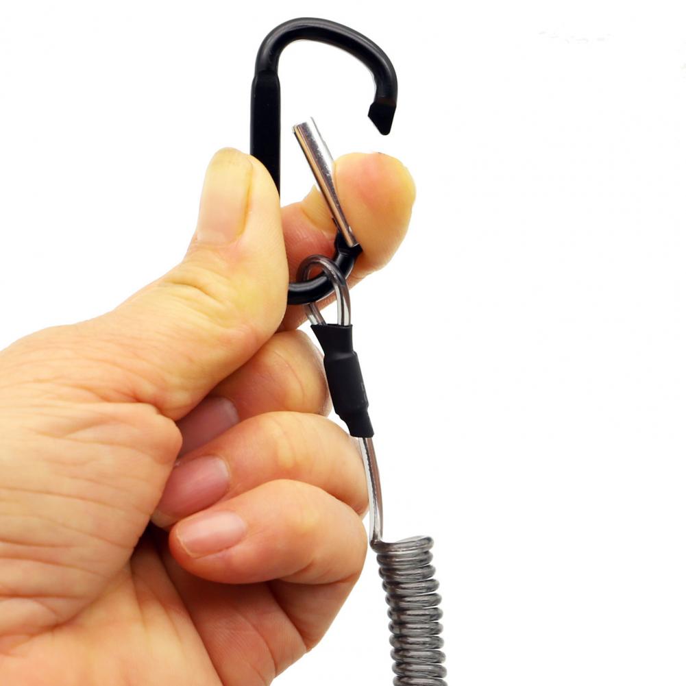 Keychains Anti-lost Rope Retractable with Keyring Carabiner Theftproof Coiled Spring Fishing Pliers Anti-lost Safety Lanyard