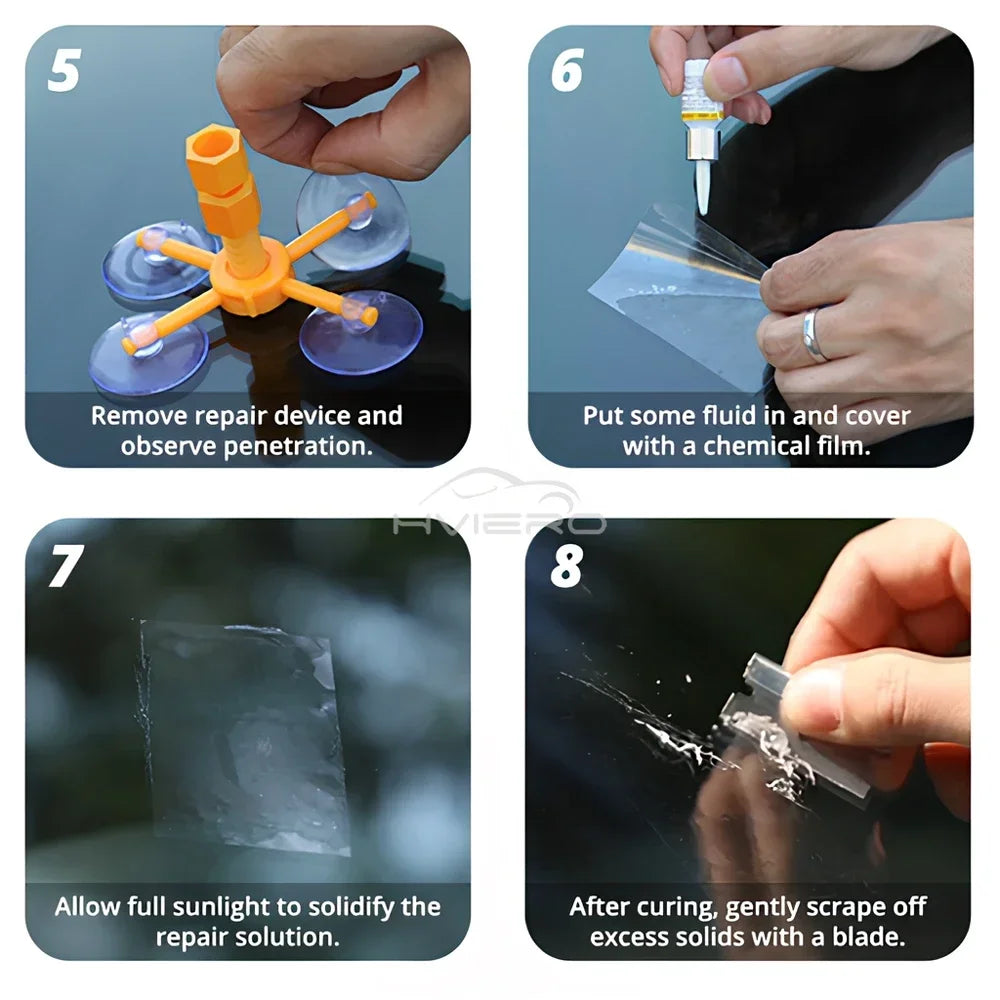 Windshield Repair Kit Scratche Quick Fix Car Styling Cracked Glass Windscreen Resin Sealer DIY Auto Window Screen Polishing Tool