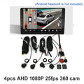 4 AHD 1080P 25fps 360° Surround View Car Camera Panoramic Front Rear Left Right Cameras for Universal Car Android Headunit