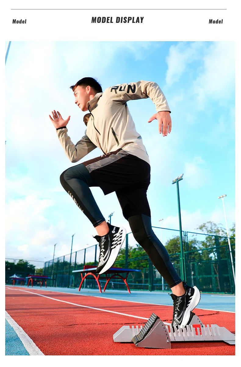 Sports and leisure shoes, men's shoes, marathon oversized air cushioned shoes, fly woven all season rubber, wear-resistant, anti
