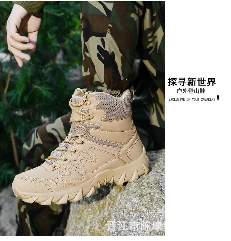 Tactical Man's Boots Waterproof Desert Military Hunting Hiking Men's Shoe Unisex Army Boots Safety Ankle Climbing Boots for Man