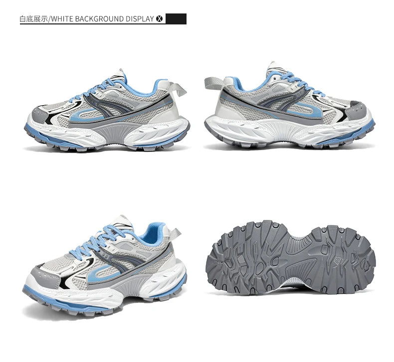 Sports and leisure shoes, men's shoes, marathon oversized air cushioned shoes, fly woven all season rubber, wear-resistant, anti