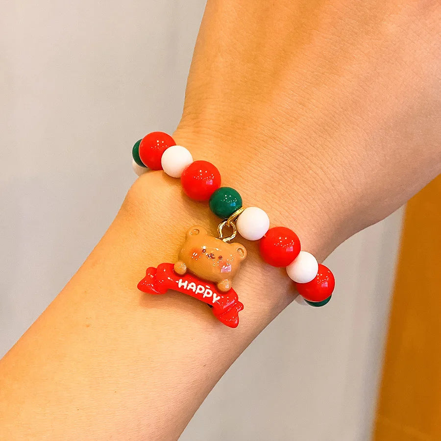Children's Christmas Gift Jewelry Set: Colorful Bracelet, Versatile Ring & Headrope– Ideal Festive Xmas Present for Boys & Girls