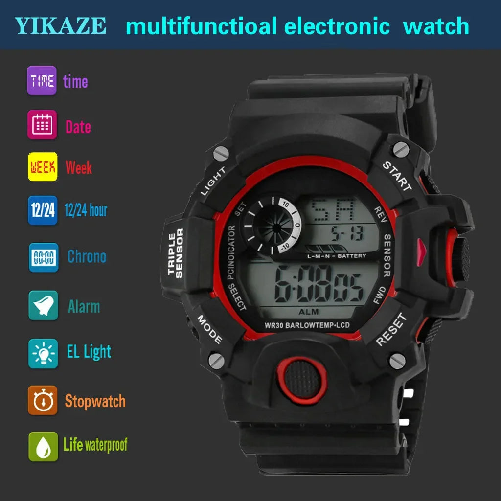 Military Digital Watch for Men Outdoor Men's Sports Watches Clock Waterproof Luminous Chronograph Student Electronic Wristwatch