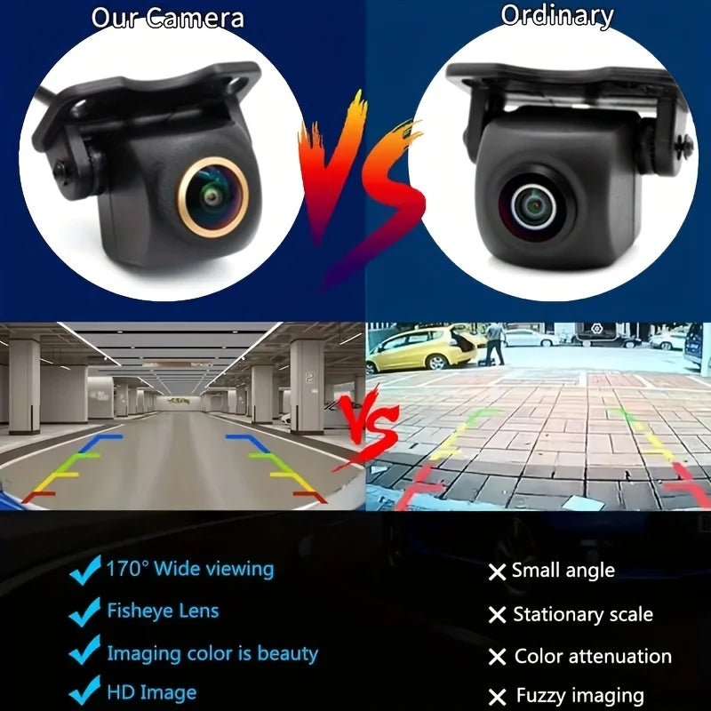 170° Fish-Eye Lens AHD 1080P/CCD Car Camera, Front, Side, And Rear Views, Compatible with All Vehicles, Without Battery