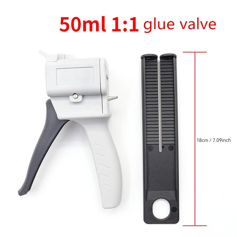 Glue Gun 50ml Two Component AB Epoxy Sealant Glue Gun Applicator Glue Adhensive Squeeze Mixed 1:1 Manual Caulking Gun Dispenser