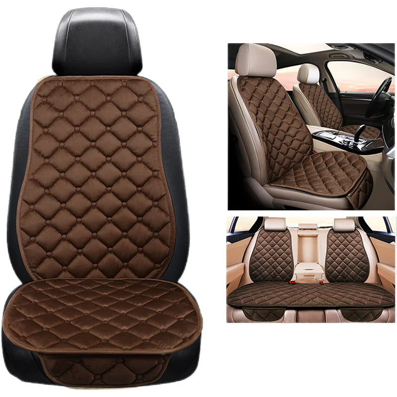 Car Seat Cover Protector Universal Winter Warm Auto Seat Cushion Rear Seat Cushion Protection Covers Back Cushion Three Piece