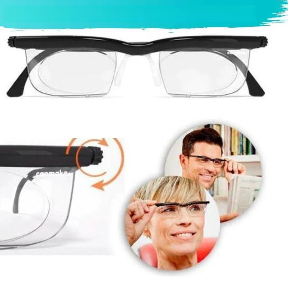 Adjustable Degree Reading Glasses Focal Length Correction Vision Zoom Reading Glasses Auto Adjusting Magnifie Elderly Read Tools