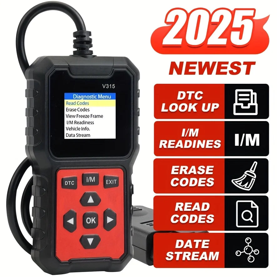 Car Diagnostic Scanner [V315] - 10-Second Fault Code Reader, Suitable for 99% of Vehicles (Obd2/Eobd Compatible), Suitable for DIY and Professional Mechanics.