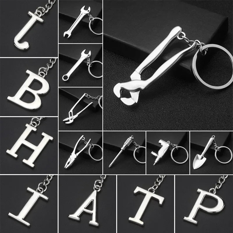 Keychains For Men Car Bag KeyRing Outdoor Combination Tool Portable Mini Utility Pocket Clasp Ruler Hammer Wrench Pliers Shovel
