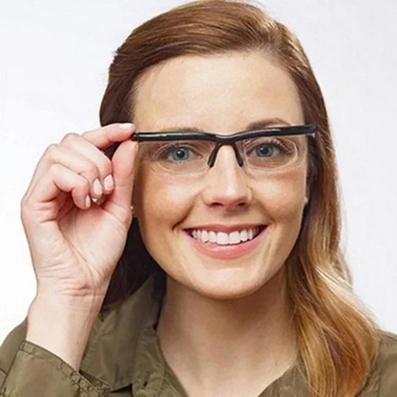 Adjustable Focus Glasses - Variable Strength Zoom Lenses, Multi-Distance Protective Eyewear for Reading & Close Work
