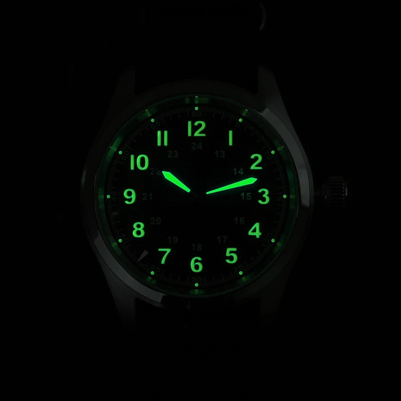 Militado ML08 Men Military Watch VH31 Quartz Movement Sapphire Luminous Waterproof Watches 38mm Vintage Stainless Steel Watch