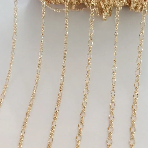 1 Meter Jewellery Crafts Chain Wholesale 14KGold Color Plated  Brass Chains For Jewelry Making Handmade Bracelets Necklaces