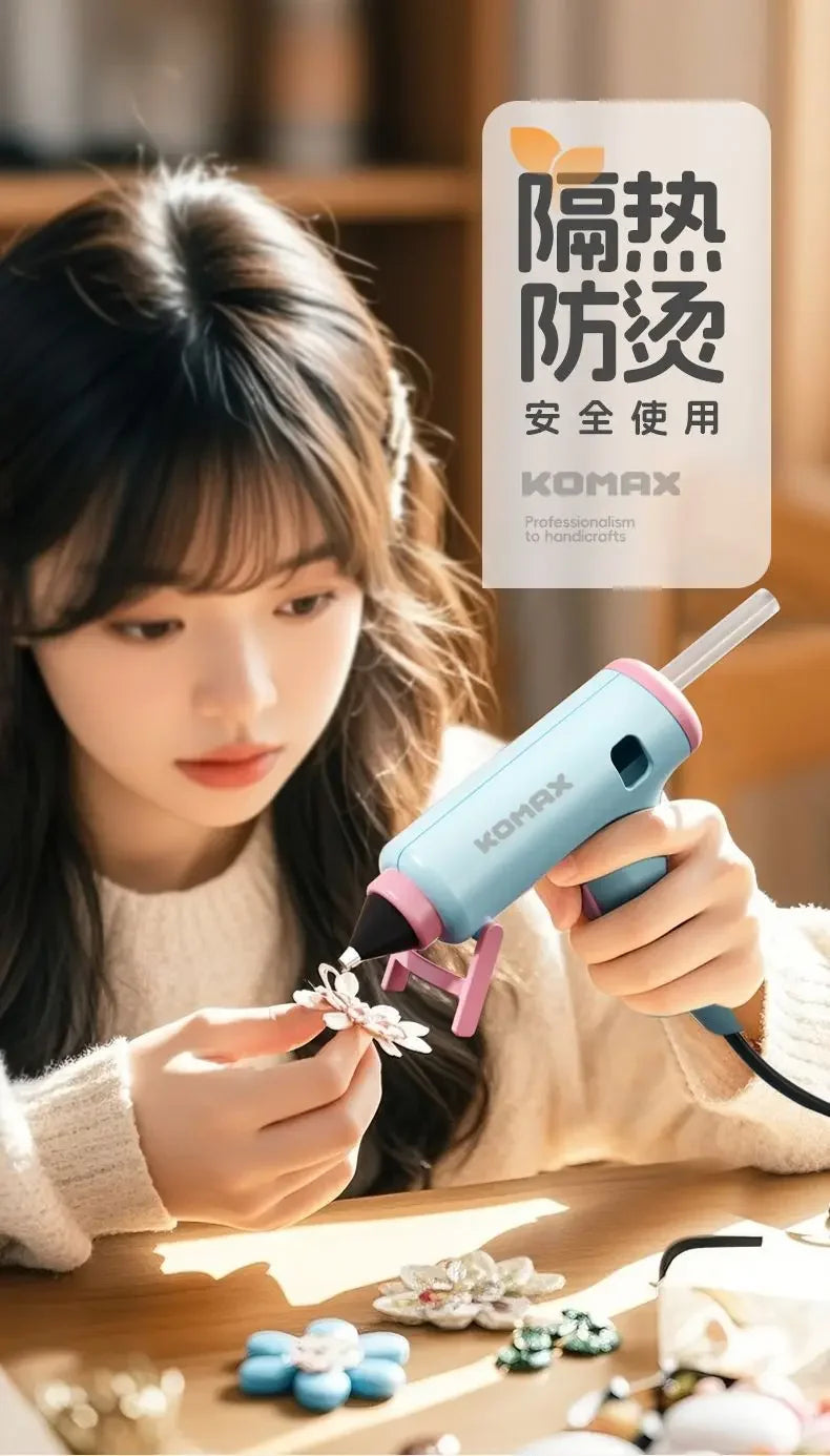 220V Powerful High Viscosity Glue Gun with 7mm Glue Sticks for Home Use And Kids DIY Handicrafts Affordable Craft Glue Gun