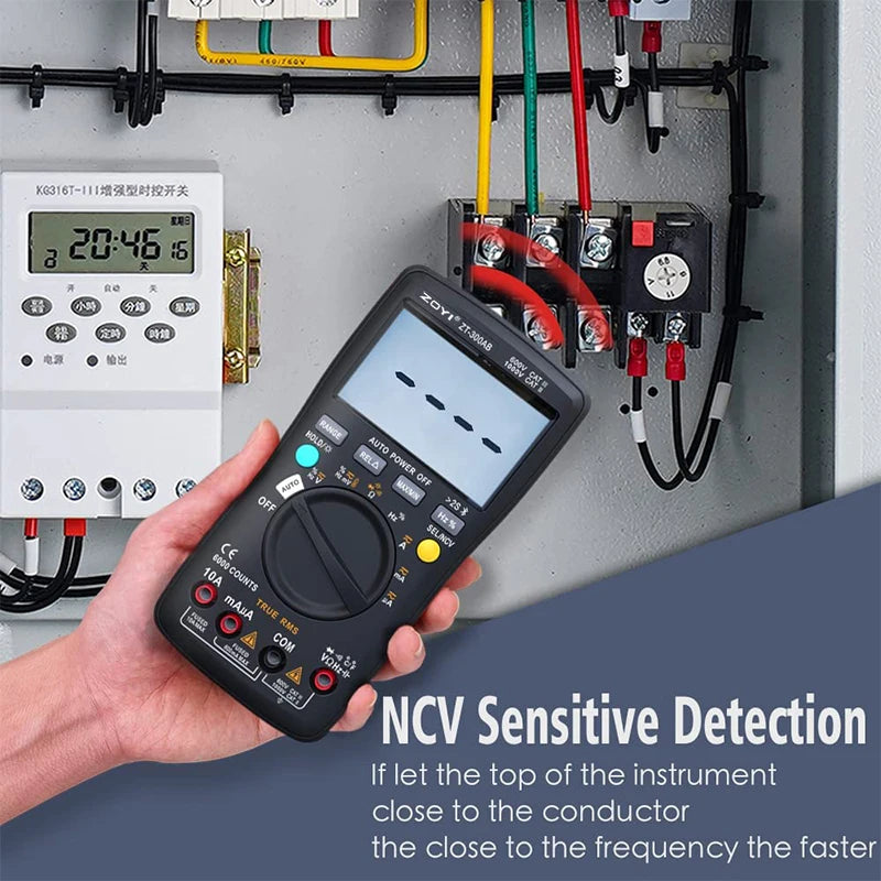 Bluetooth Digital multimeter Tester Multi Testers True RMS Tester Automatic Mode Counts Measures Voltage Current Resist