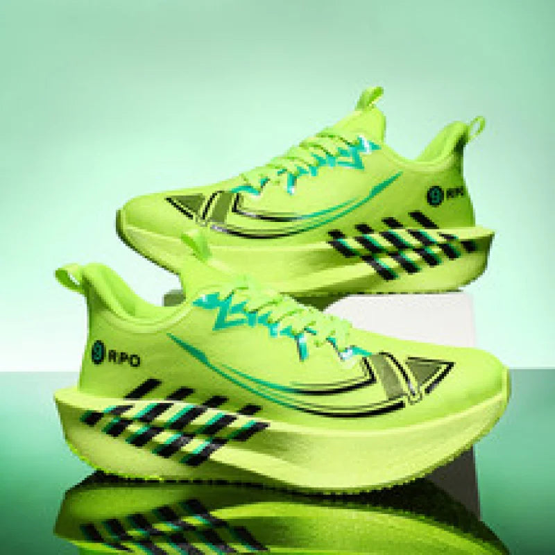 Sports and leisure shoes, men's shoes, marathon oversized air cushioned shoes, fly woven all season rubber, wear-resistant, anti