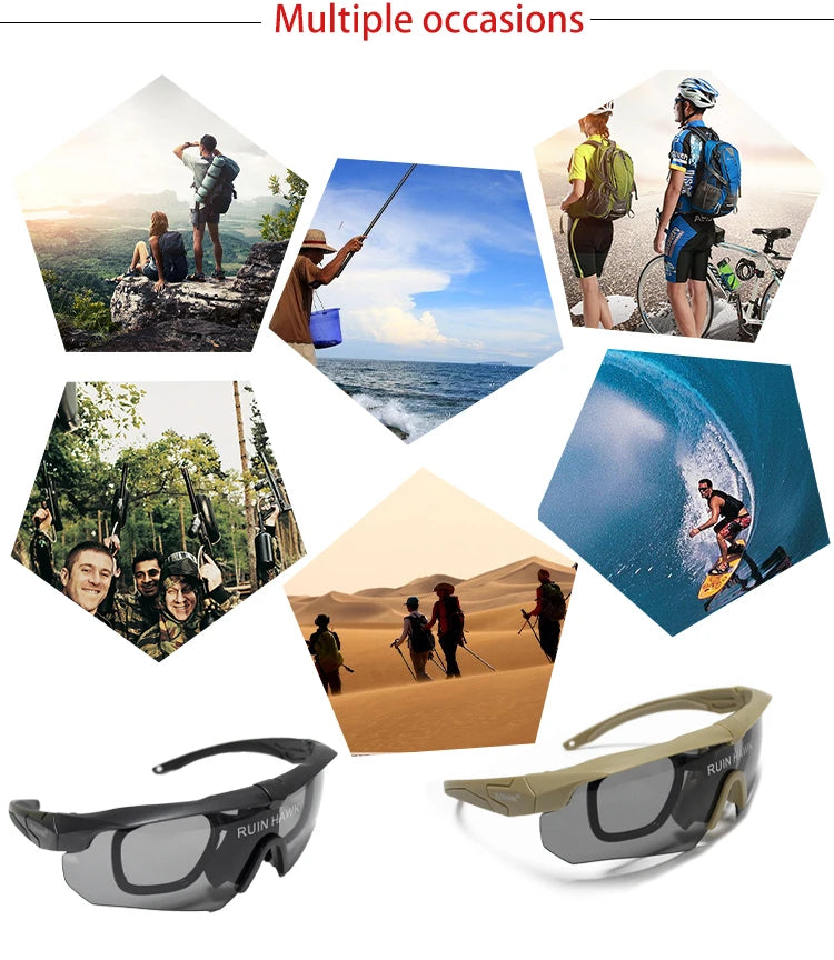 Tactical Glasses With Myopia Frame Sports Airsoft Hunting Mountaineering Goggles Shooting Military Equipment Sunglasses