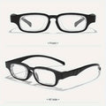 Portable Rotatable Adjustable Focal Length Reading Glasses Square Full Frame Adjustable From +50 To +350 Degrees Eyeglasses