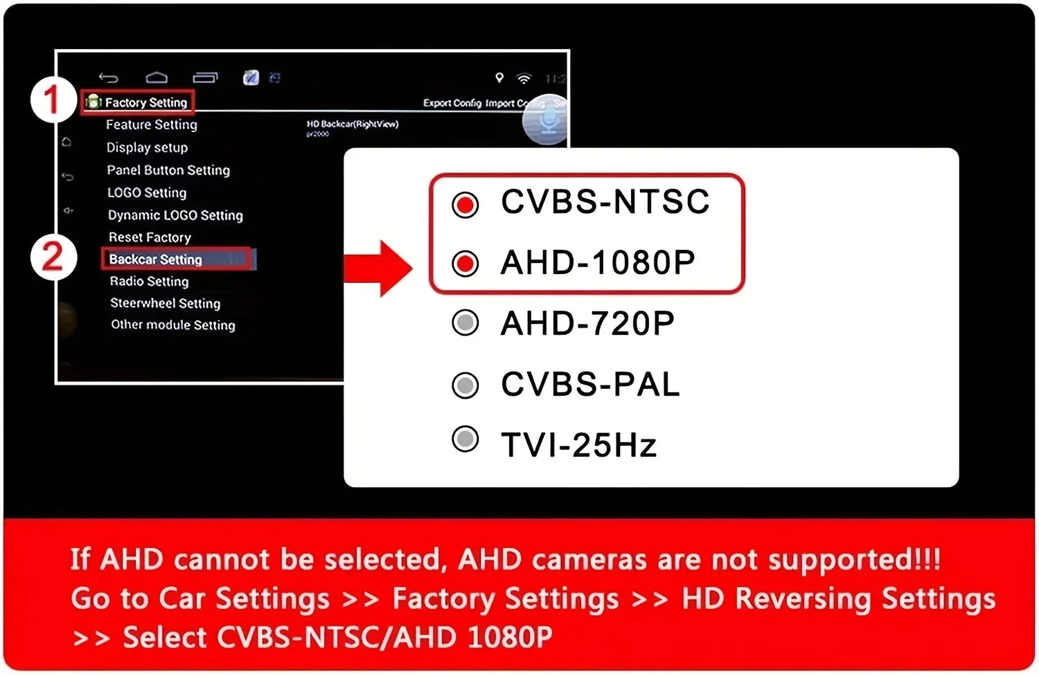 170° Fish-Eye Lens AHD 1080P/CCD Car Camera, Front, Side, And Rear Views, Compatible with All Vehicles, Without Battery