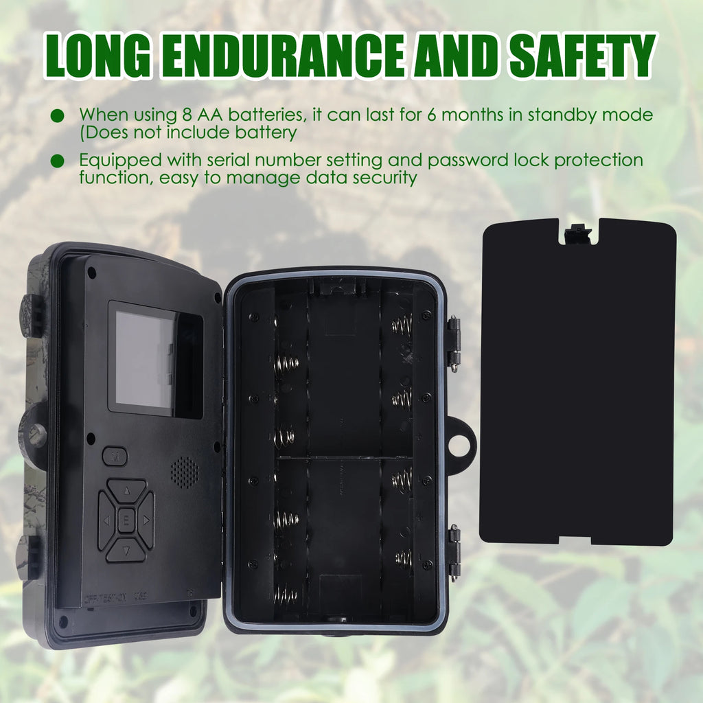 Trail Camera Infrared Sensor IP66 Waterproof Wildlife Monitoring Camera with Night Vision 90 Degree Angle Outdoor Trail Cameras
