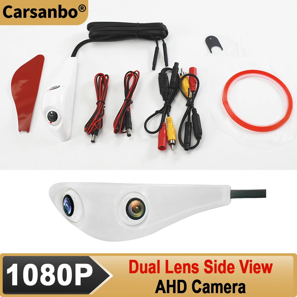 Carsanbo Car Side View Dual Lens Camera Vehicle Side View Camera For Universal Sedan AHD Car Camera Only Work For 1080P Monitor