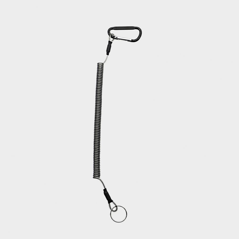 Keychains Anti-lost Rope Retractable with Keyring Carabiner Theftproof Coiled Spring Fishing Pliers Anti-lost Safety Lanyard