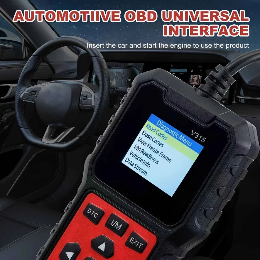 Car Diagnostic Scanner [V315] - 10-Second Fault Code Reader, Suitable for 99% of Vehicles (Obd2/Eobd Compatible), Suitable for DIY and Professional Mechanics.