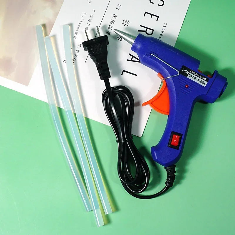 20W Hot Melt Glue Gun Mini Household Industrial Guns Heat Temperature Thermo Electric Repair Tool Use 7mm Glue Sticks