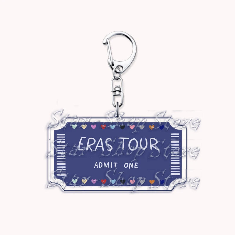 Popular Singer Keychains for Accessories Bag Folklore Eras Tour Evermore Reputation 1989 TTPD Keyring Jewelry Fans Lover Gifts