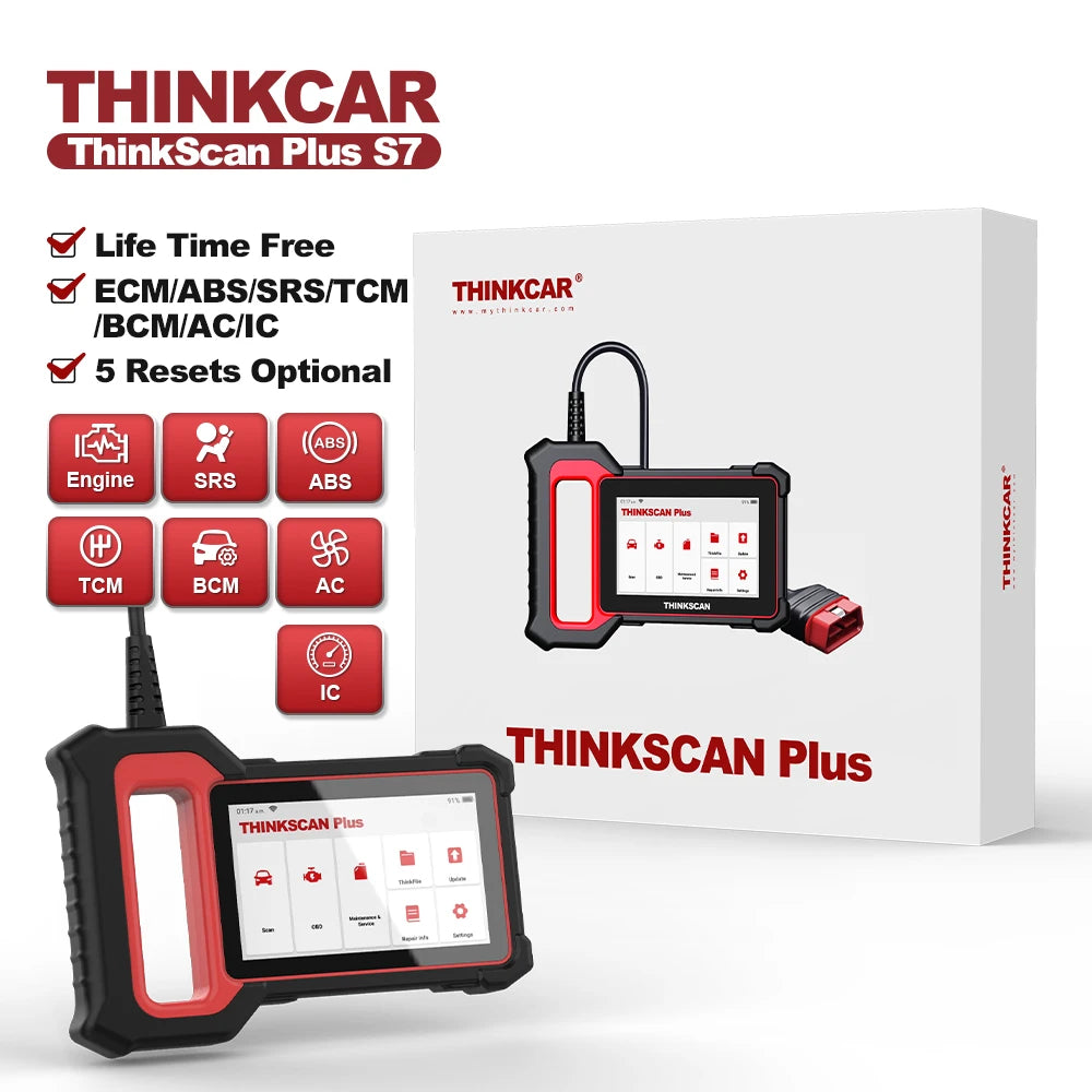 THINKCAR THINKSCAN PLUS S4 S7 ABS SRS ECM System Car Diagnostic Tools OBD2 Auto Scanner OBD 2 Code Coder Reader Free Update