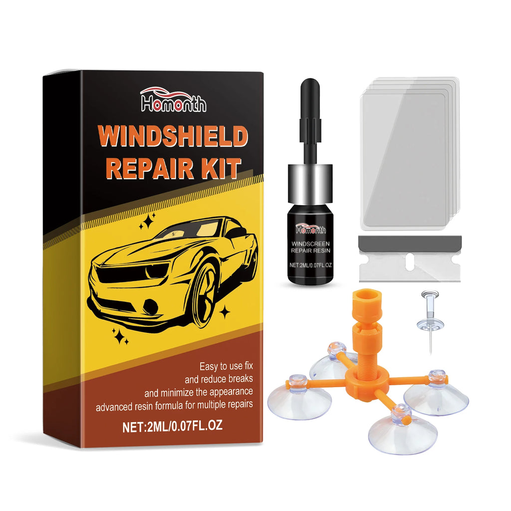 Professional Windshield Repair Kit Permanently Fix Cracks & Chips on Car Glass Stops Crack Spreading Restore Clear Vision