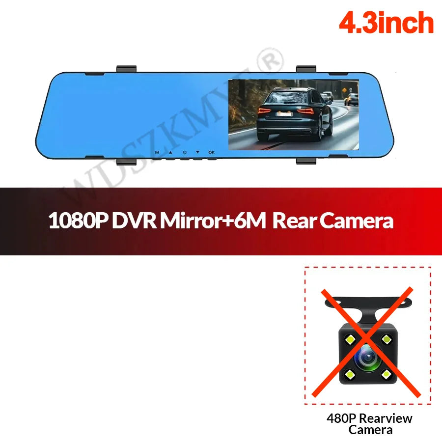 Dual-Lens Car Dvr 1080P Mirror Dash Cam for Cars Camera for Vehicle Video Recorder Front and Rear Camera Dashcam Car Accsesories