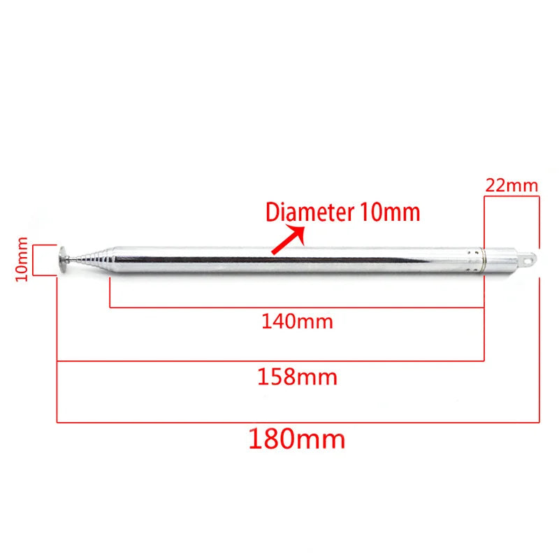Rod Antenna 120cm Adapter Remote Control Antenna 10 Sections Alarm Antenna Crystal Radio Receiver Kit Telescopic Antenna