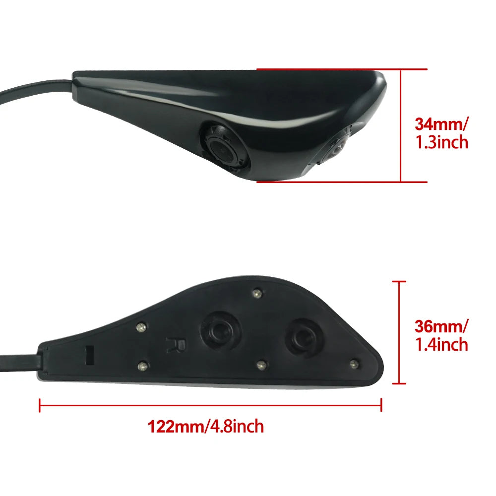 Carsanbo Car Side View Dual Lens Camera AHD 1080P Sedan Camera With Two Lenses RCA connector Rotatable Lens Design Camera