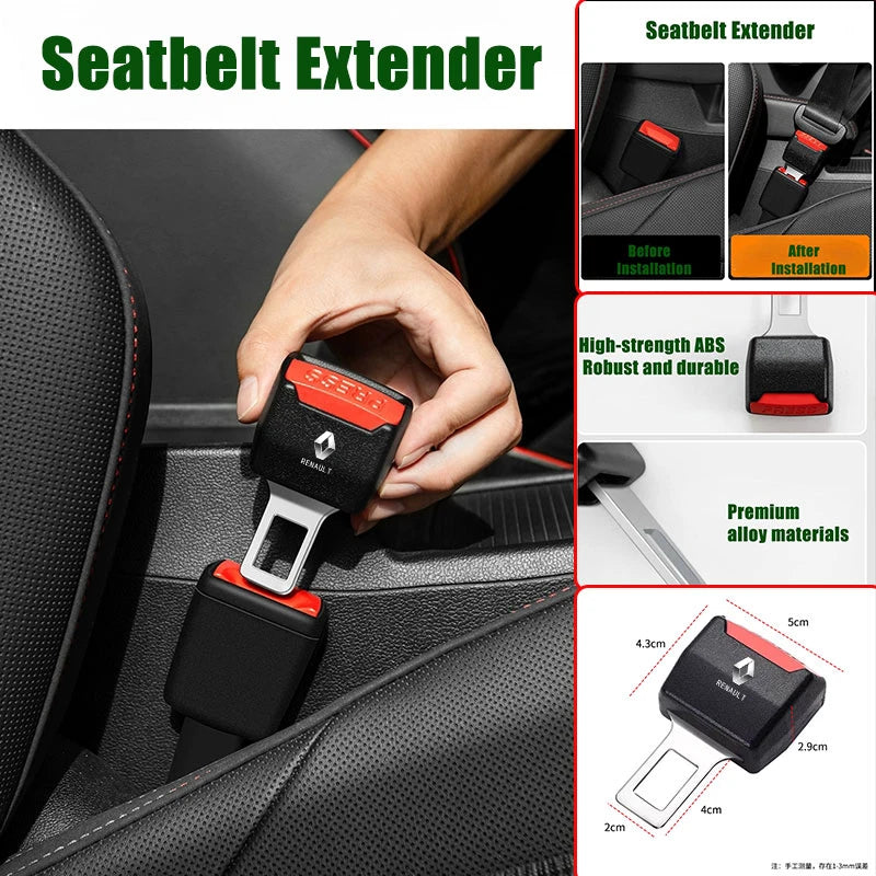 car seat belt extender strap accessories for Renault Megane Clio Duster Logan Kadjar Twingo Talisman Captur Trafic Kwid Fluence