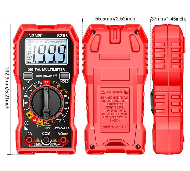 Digital Multimeter, High-precision Digital Display Anti-burning Multimeter, Intelligent Multi-functional Electrical Ammeter