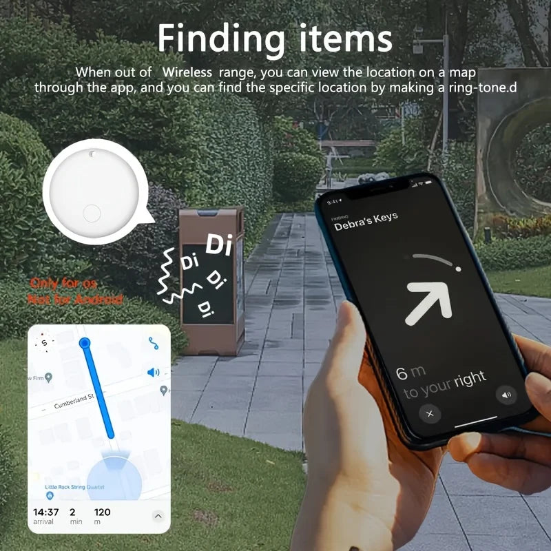 GPS Tracking Device for Cars, Pets & More - Real-Time Location Finder with iOS Compatibility, Long-Lasting Button Battery