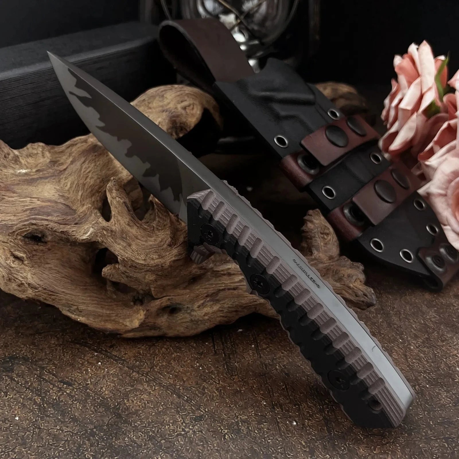 Hunting Knife 9Cr18Mov Blade Two-tone  Tool Bushcraft Military Straight Knives Tactical Fixed-blade G10 Handle EDC Outdoor