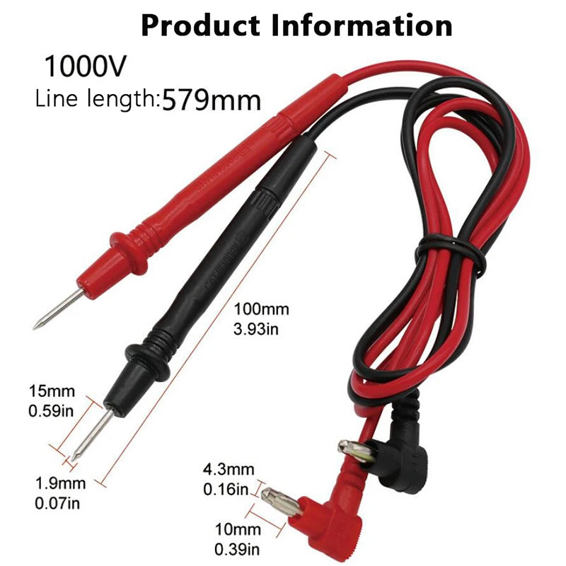 Multi Meter Test Probe Lead Universal Digital Pen 1000V 10A Needle Point For Digital Multimeter Wire Pen Cable Multimeter Tester