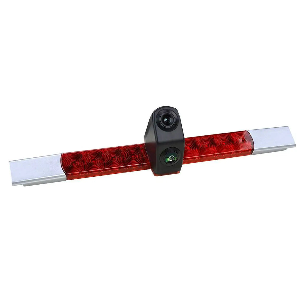 Dual Lens Brake Light Rear View Reversing Camera for All Flat Cars Compatible for Hella 2DA 343 106-201 with 7" Mirror Monitor