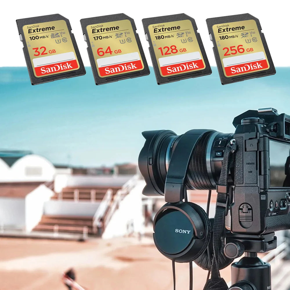 SanDisk Full-Size SD Card 32GB SDHC C10 64GB 128GB 256GB SDXC Card 512GB cartao de memoria carte sd tarjeta For HD video Camera