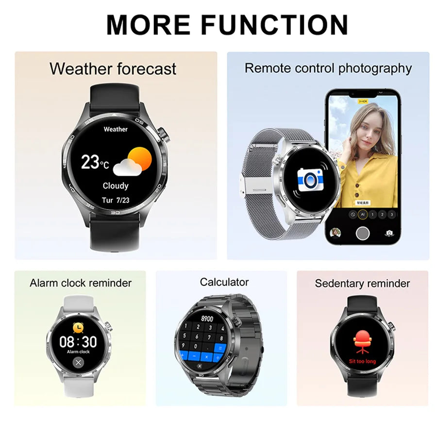 2025 New Watch GT5 Pro Smart Watch for Men - GPS Motion Tracking AI Voice Wireless Call Fitness Tracker for Outdoor Sports