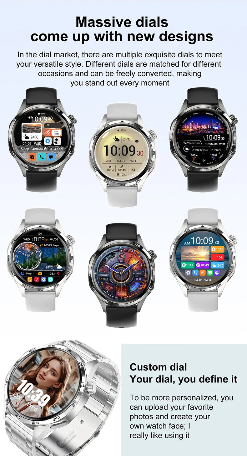 2025 New Watch GT5 Pro Smart Watch for Men - GPS Motion Tracking AI Voice Wireless Call Fitness Tracker for Outdoor Sports